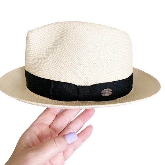 Bailey of Hollywood Guthrie Natural Shantung Straw Fedora  Small NWOT - Picture 2 of 8